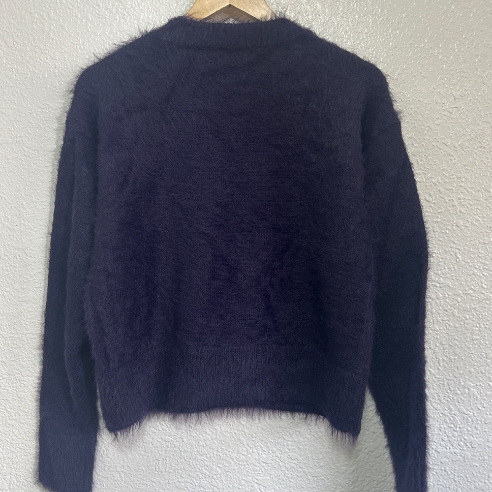 NWOT Sanctuary Womens Eyelash Knit Fuzzy Sweater Purple Crew Neck Size S - Picture 5 of 6